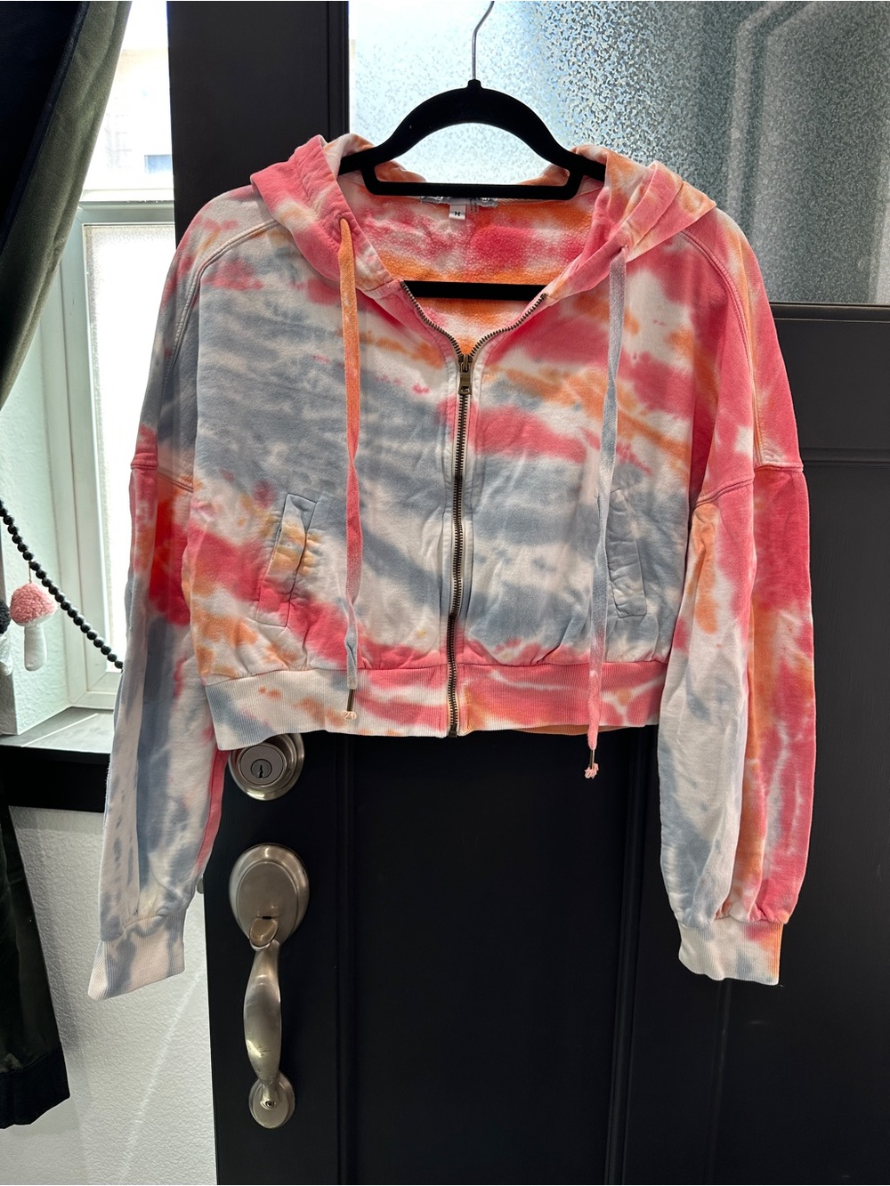 Young Fabulous & Broke Tie Dye Cropped Hoodie Sz M